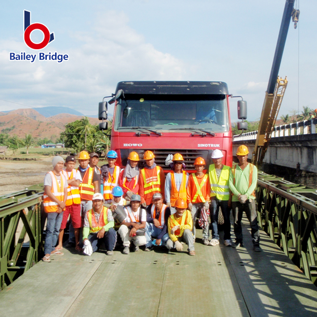 Compacted steel bailey bridge 